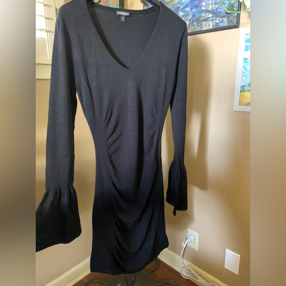 Express mini dress with bell sleeves